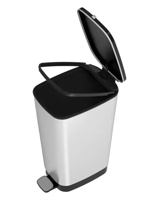 Papelera con pedal en Plástico gran resistencia cromado y negro 20 L Chic (M) – foto 4