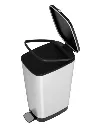 Papelera con pedal en Plástico gran resistencia cromado y negro 60 L Chic (L) – foto 4