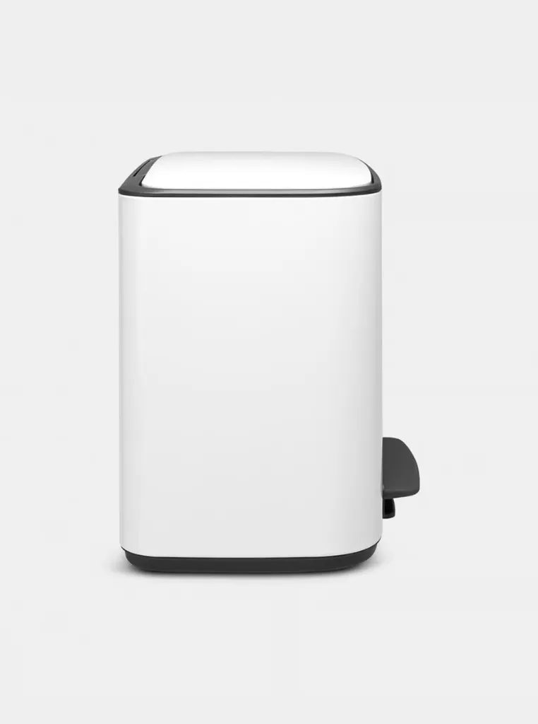 Papelera para reciclaje en Acero inoxidable blanco 3 cubiletes x 11 L cada uno – foto 5