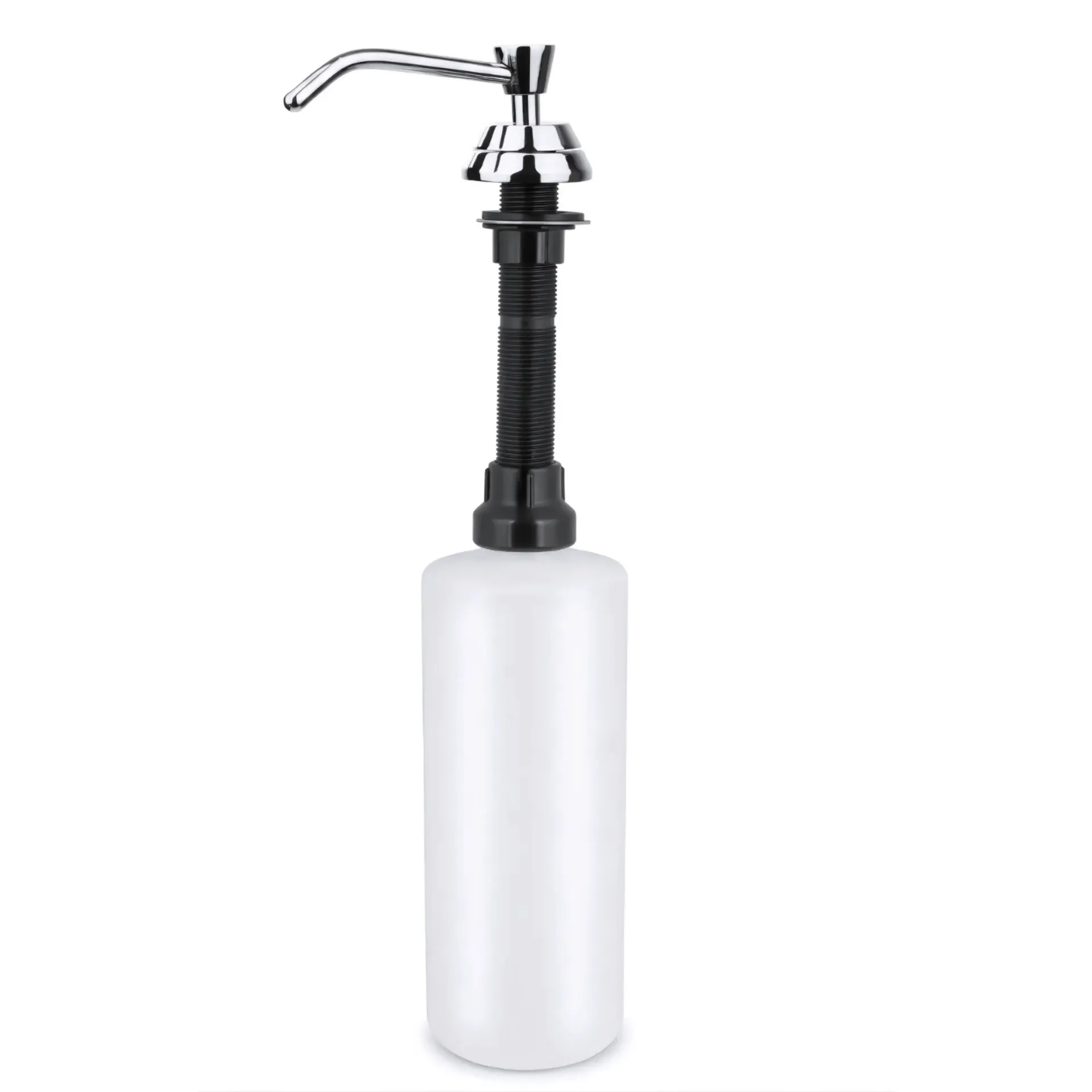 [1608600] Dosificador de gel en Latón cromado y plástico 1000 ml pulsador rellenable