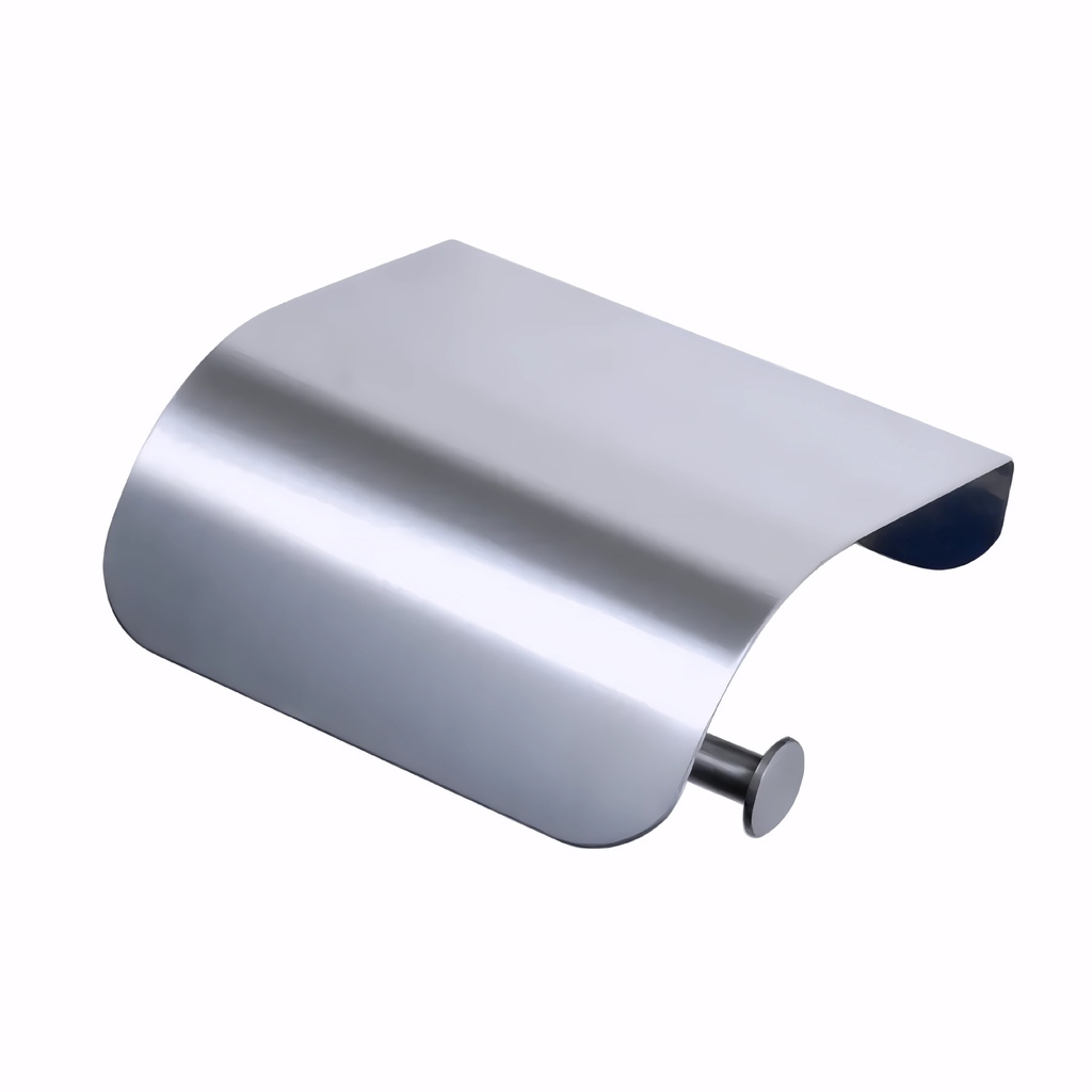 Portarrollo higiénico doméstico en Acero Inox/Pulido serie Luxi con tapa sin base