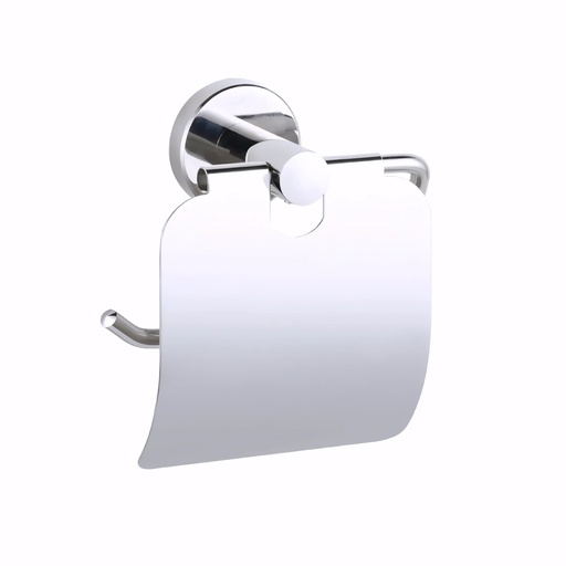 [0100122] Portarrollo higiénico doméstico en Acero Inox/Pulido serie GCM con tapa y base