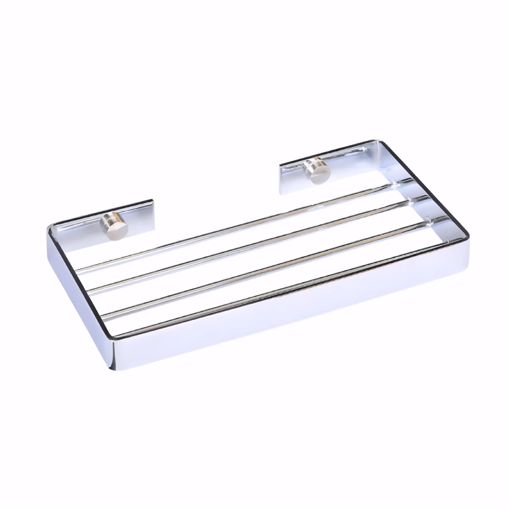 [0607002] Jabonera de baño en Acero Inox/Cromado rejilla rectangular