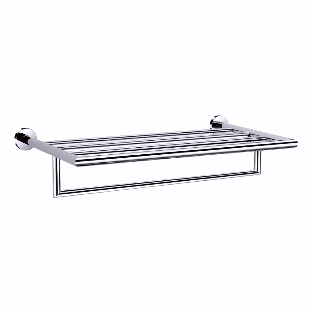 [0702086] Toallero repisa de Latón/Cromado serie Cubik con barra