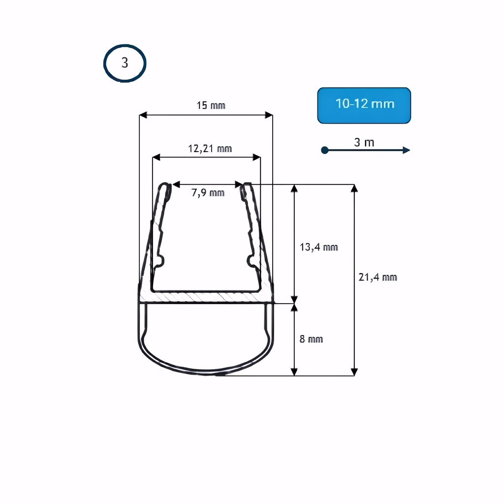 BARRA BURLETE 10-12MM BURBUJA 3 MT (3) PGX059