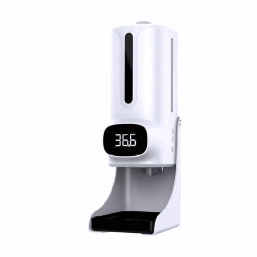 [1600932] Dosificador de gel y medición de temperatura en Plástico / Blanco 1200 ml óptico rellenable