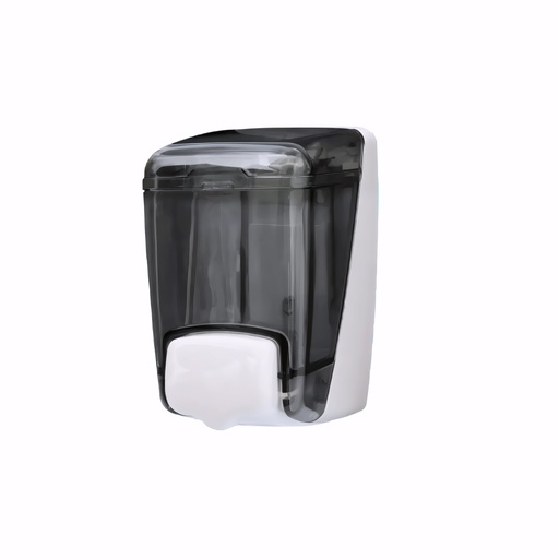 [1604114] Dosificador de gel en Plástico / Blanco y fumé 400 ml pulsador rellenable
