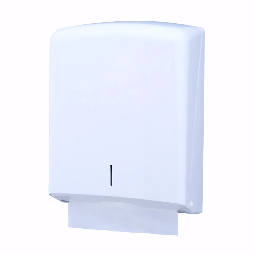 [1701003] Dispensador papel de manos Toallas engarzadas en Plástico / Blanco