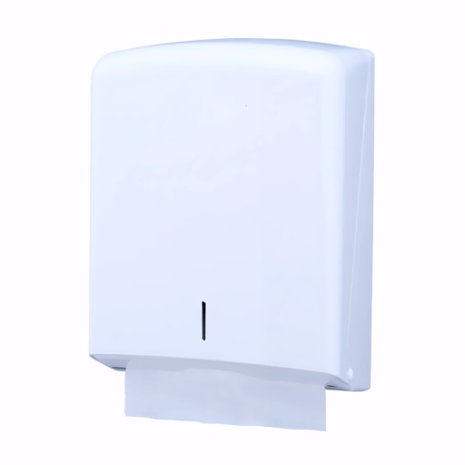 [1701003] Dispensador papel de manos Toallas engarzadas en Plástico / Blanco