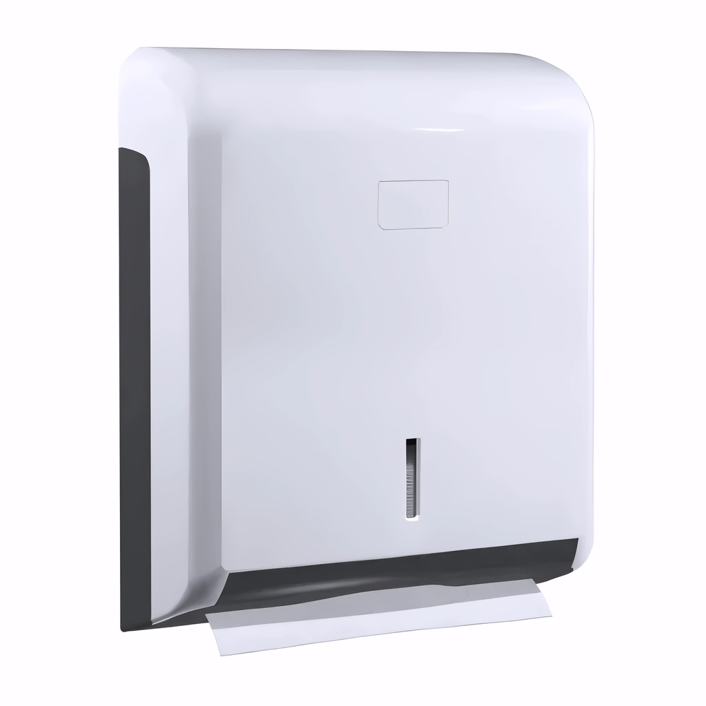 Dispensador papel de manos Toallas engarzadas en Plástico / Blanco y Gris