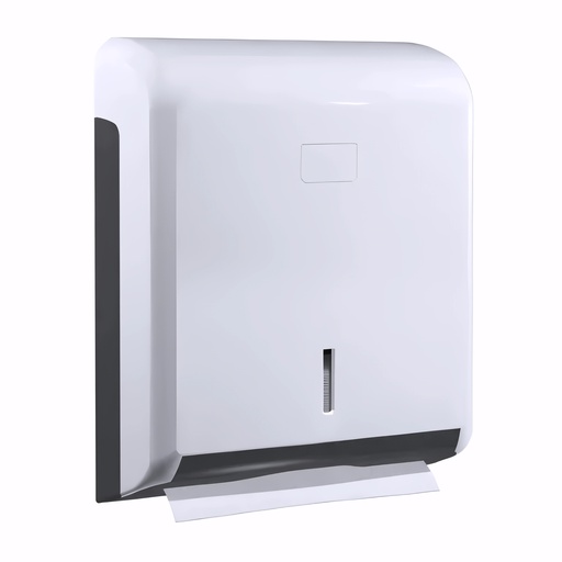 [1701080] Dispensador papel de manos Toallas engarzadas en Plástico / Blanco y Gris