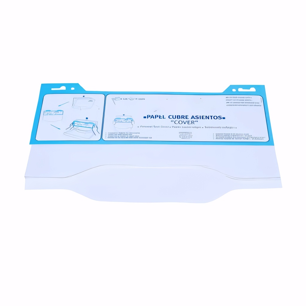 [1803061] Papel cubre asiento WC en Celulosa virgen y papel reciclado (paquete de 125 hojas)