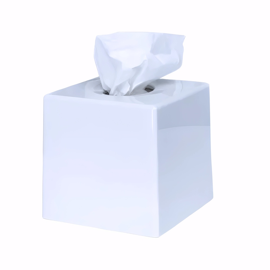 Porta servilletas faciales en Plástico Blanco Cubo