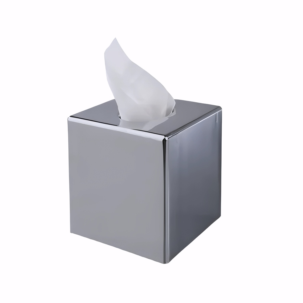 Porta servilletas faciales en Plástico Cromado Cubo
