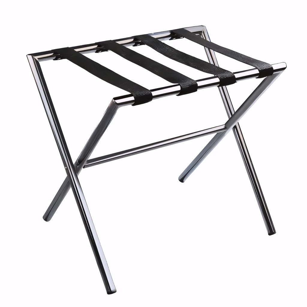 [3100005] Reposamaletas en Acero cromado cintas nylon negra