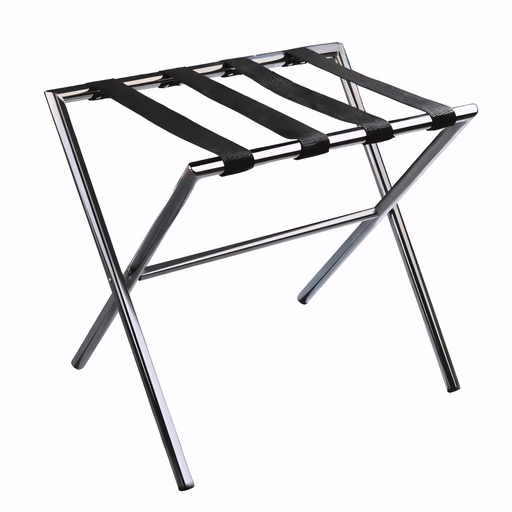 [3100005] Reposamaletas en Acero cromado cintas nylon negra