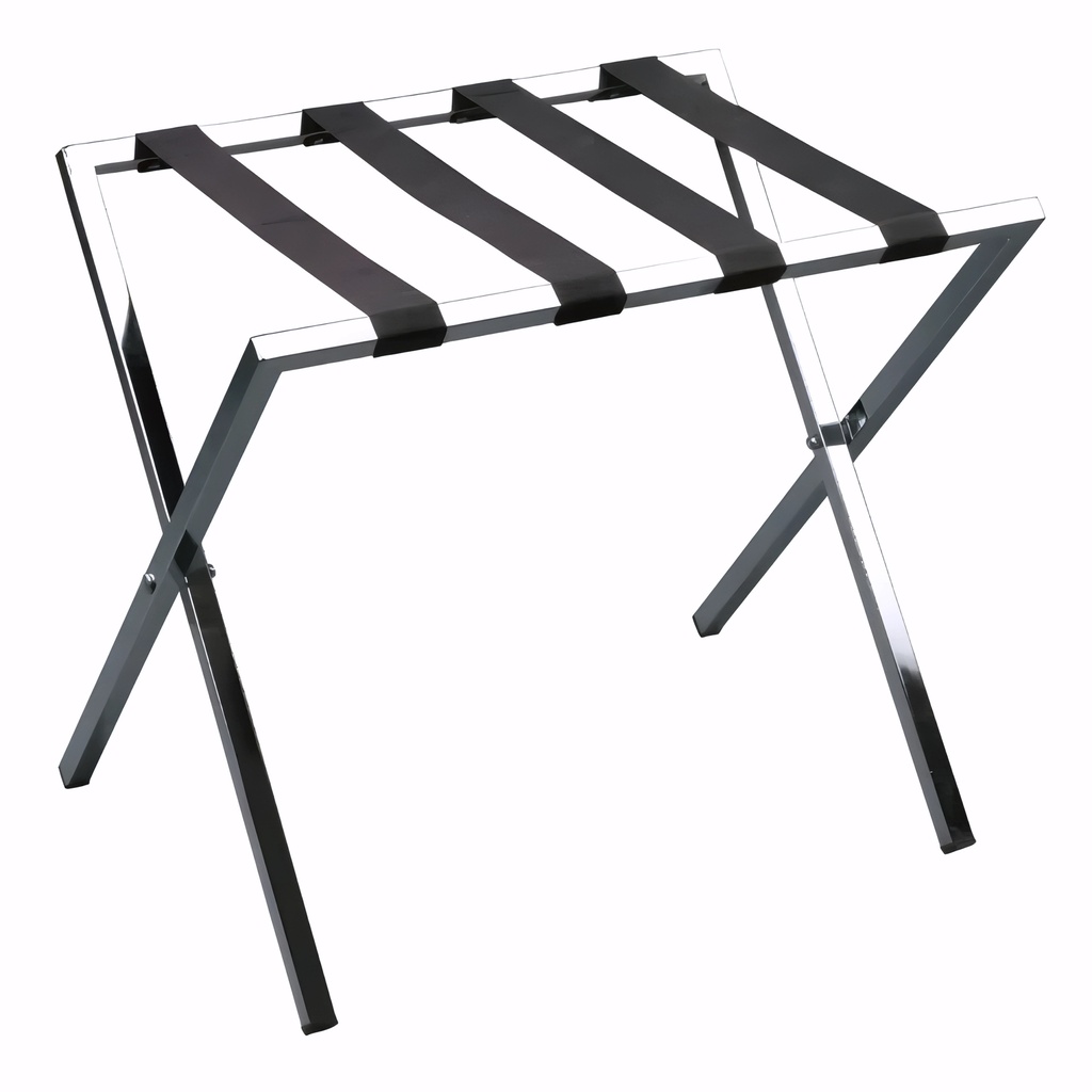 [3100006] Reposamaletas de Acero cromado con cintas nylon negra