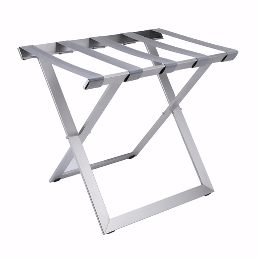 [3101102] Reposamaletas en Acero inoxidable satinado cintas nylon gris