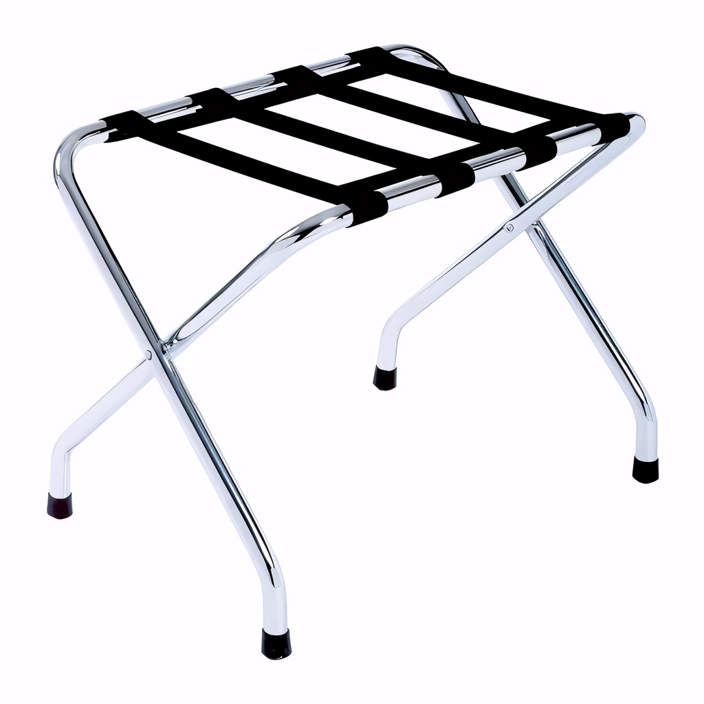 [3102004] Reposamaletas en Acero inoxidable brillo cintas nylon negra