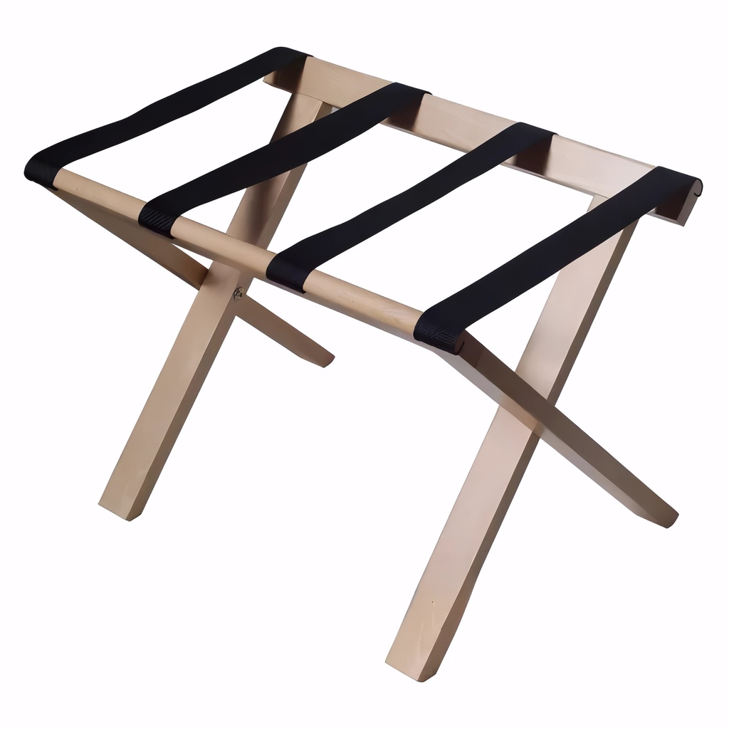 [3103007] Reposamaletas en Madera haya con cintas nylon negra