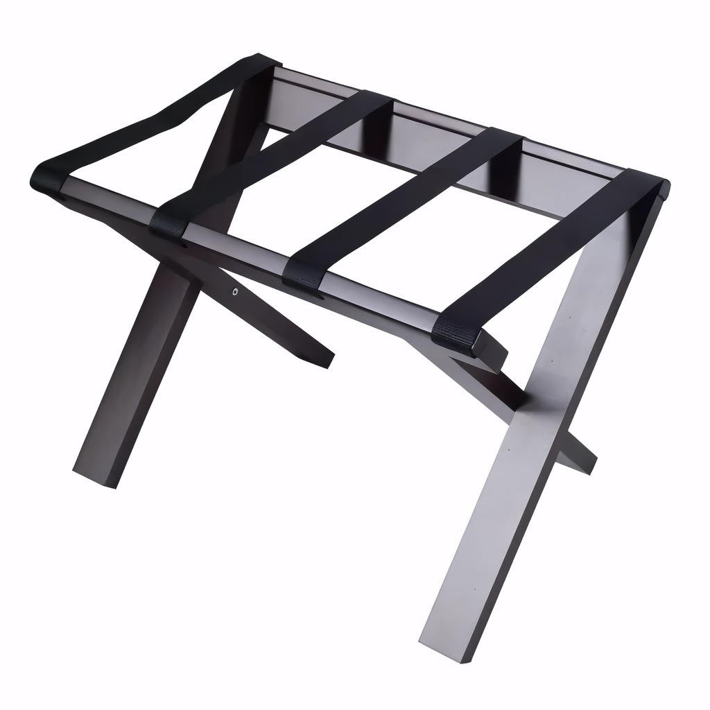 Reposamaletas en Madera wengue cintas nylon negra