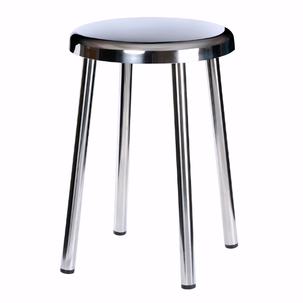 [3800101] Taburete de baño en Acero inoxidable brillo redondo con 4 patas