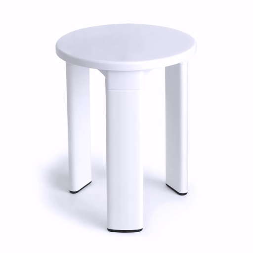 [3801203] Taburete de baño en Plástico ABS blanco redondo con 3 patas