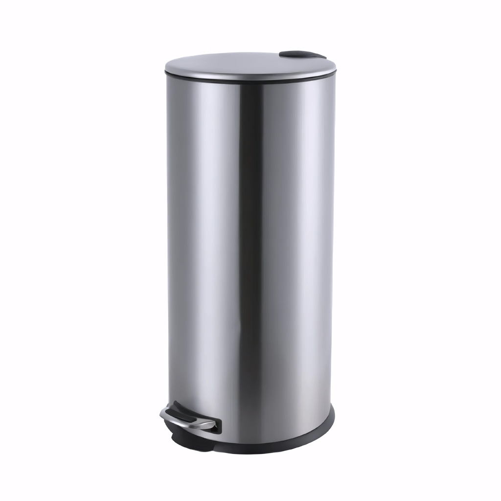 [4000081] Papelera con pedal en Chapa de acero pulido 30 L tapa con caída lenta Return