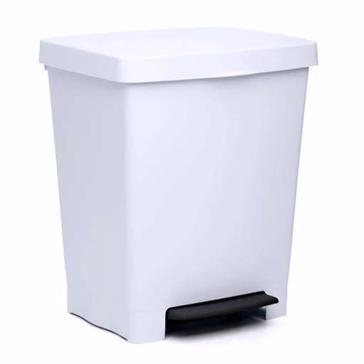 [4002140] Papelera con pedal en Plástico blanco 23 L