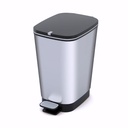 Papelera con pedal en Plástico gran resistencia cromado y negro 20 L Chic (S)