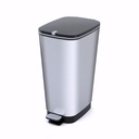 Papelera con pedal en Plástico gran resistencia cromado y negro 60 L Chic (L)