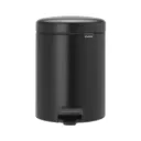Papelera con pedal en Acero negro mate 5 L