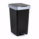 Papelera con pedal en Plástico negro 25 L Ecore – foto 1