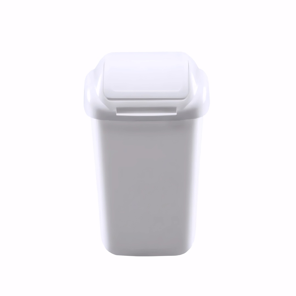 Papelera con tapa basculante en Plástico blanco 15 L Standard