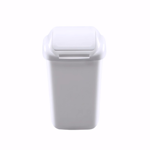 [4100010] Papelera con tapa basculante en Plástico blanco 15 L Standard
