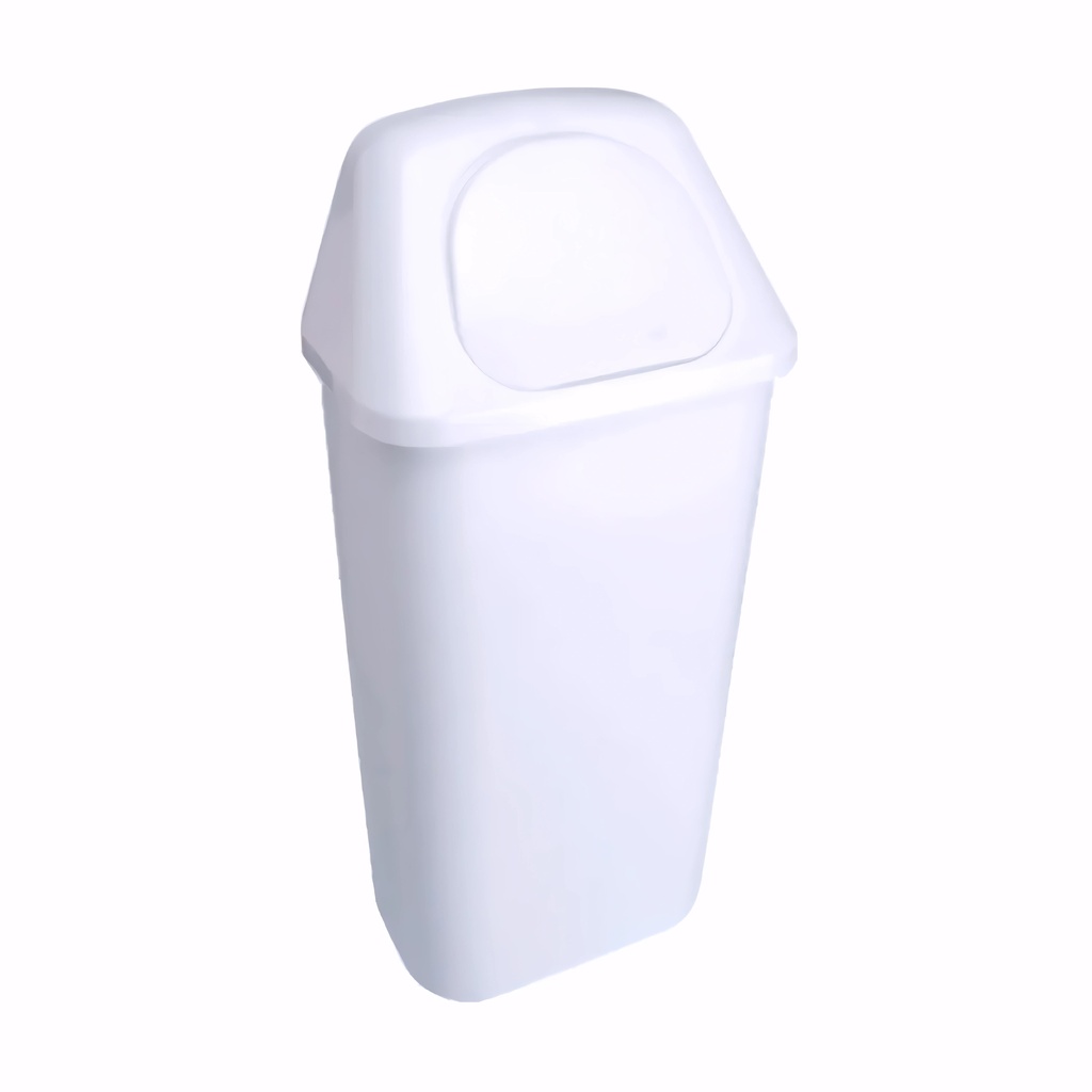[4100040] Papelera con tapa basculante en Plástico blanco 40 L
