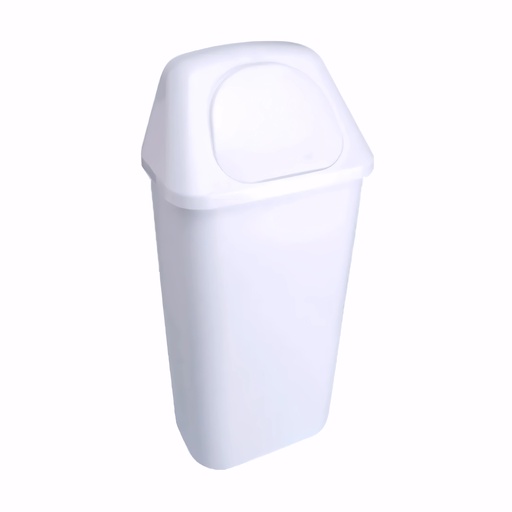 [4100040] Papelera con tapa basculante en Plástico blanco 40 L