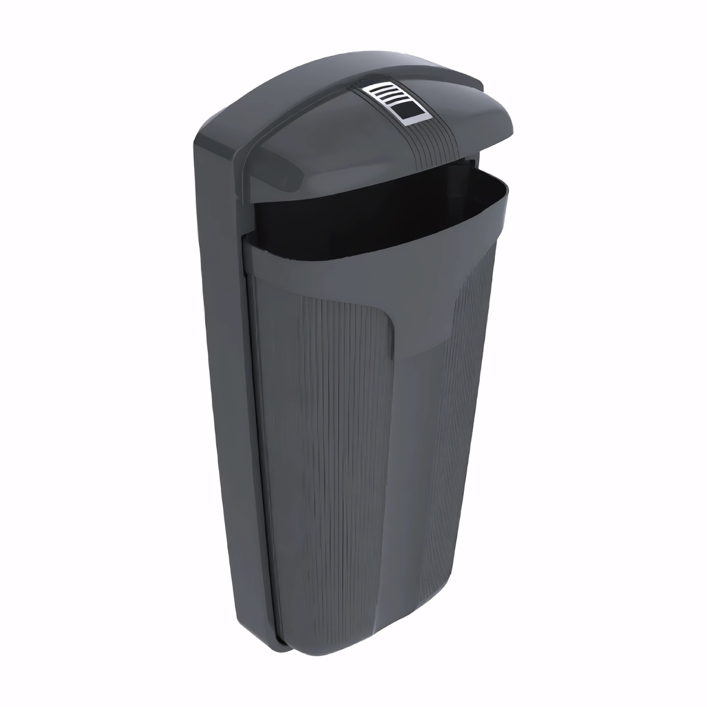Papelera en Polietileno gris grafito 50 L Cibeles