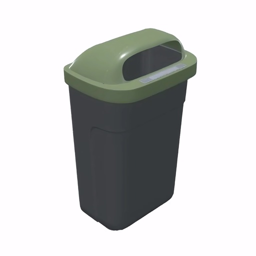 [4234110] Papelera en Polietileno gris y verde 50 L Clásica