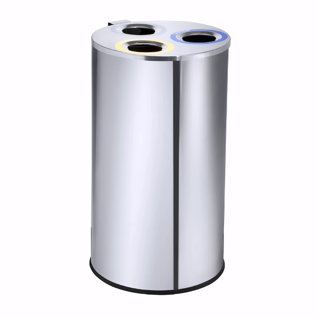 Papelera para reciclaje en Acero inoxidable satinado 90 L