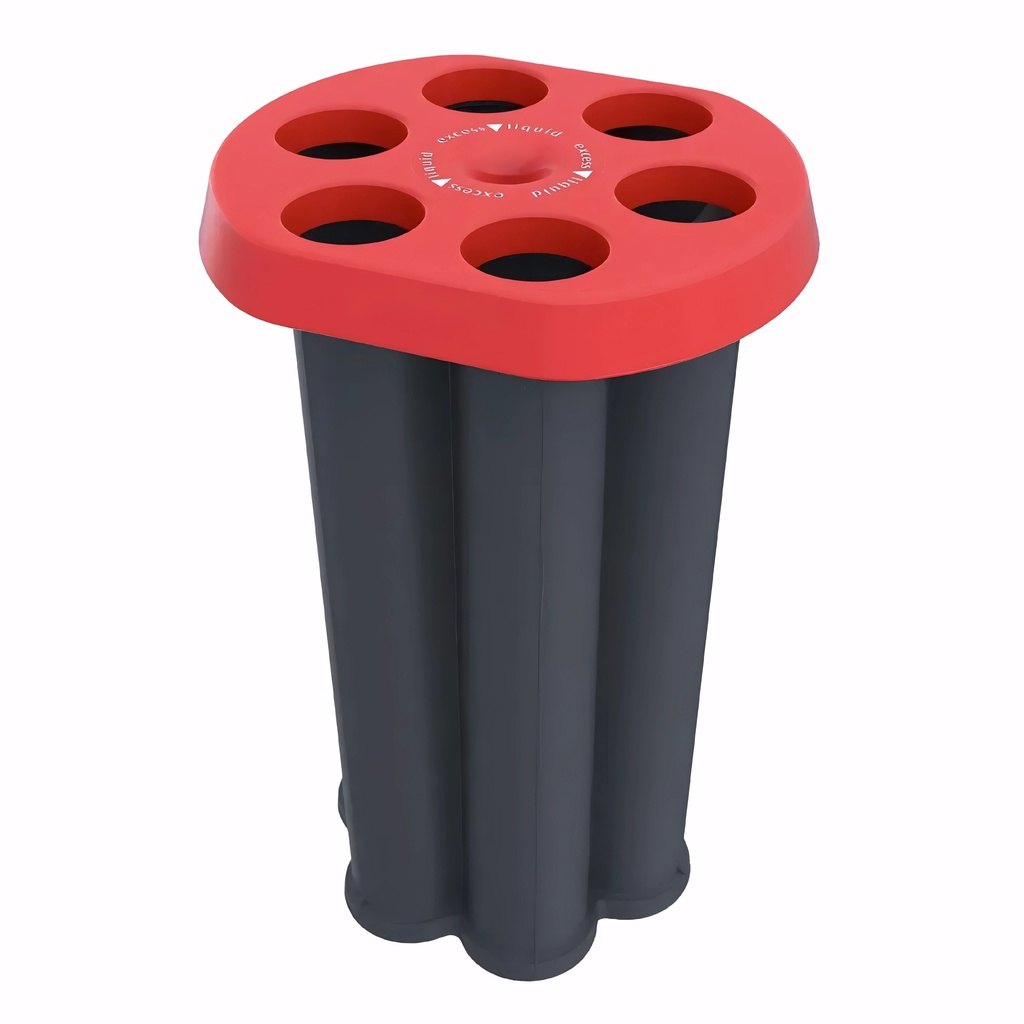 Papelera para reciclaje en Plástico negro y rojo 7,5 L líquido, 500 vasos MT
