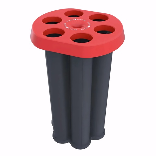 [4307371] Papelera para reciclaje en Plástico negro y rojo 7,5 L líquido, 500 vasos MT
