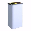 Papelera para reciclaje de 2 residuos en Acero 72 L con tapa abatible en chapa de acero – foto 1