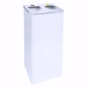 Papelera para reciclaje de 2 residuos en Acero 72 L con tapa abatible en acero inox – foto 1