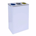Papelera para reciclaje de 3 residuos en Acero 108 L con tapa abatible en acero inox – foto 1