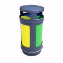 Papelera para reciclaje en Acero zincado pintado epoxy 90 L