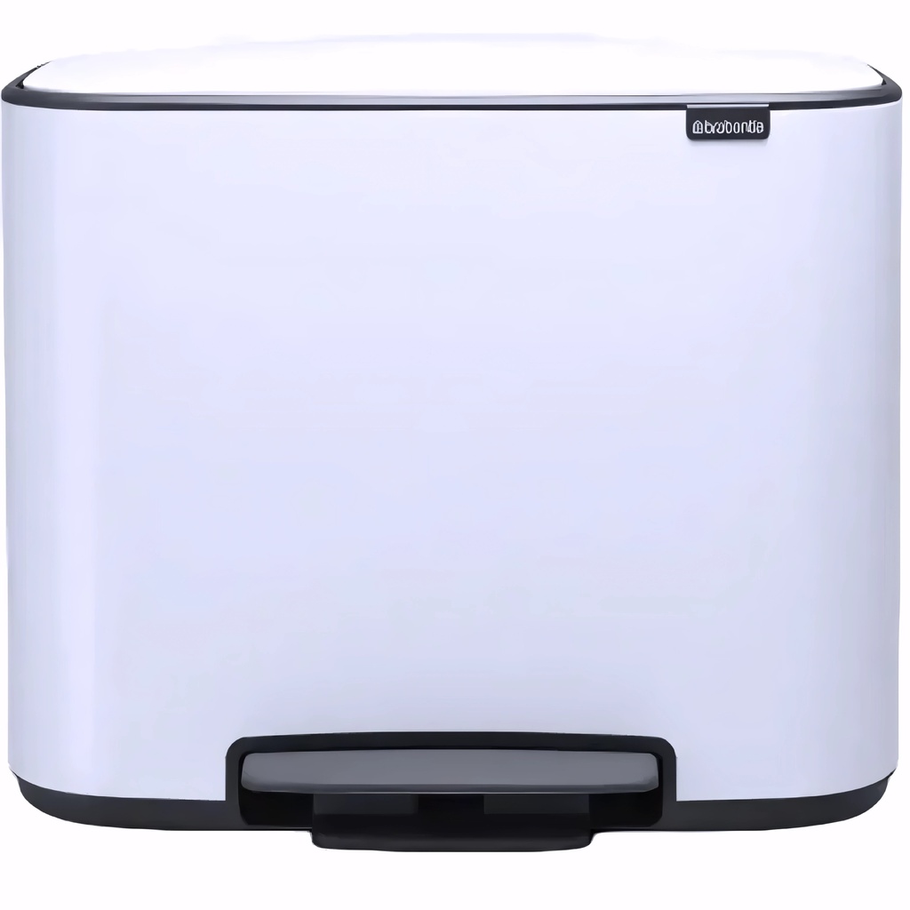 Papelera para reciclaje en Acero inoxidable blanco 3 cubiletes x 11 L cada uno