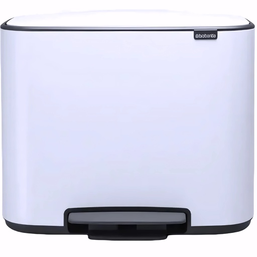 [4315110] Papelera para reciclaje en Acero inoxidable blanco 3 cubiletes x 11 L cada uno