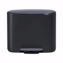 Papelera para reciclaje en Acero inoxidable negro 3 cubiletes x 11 L cada uno