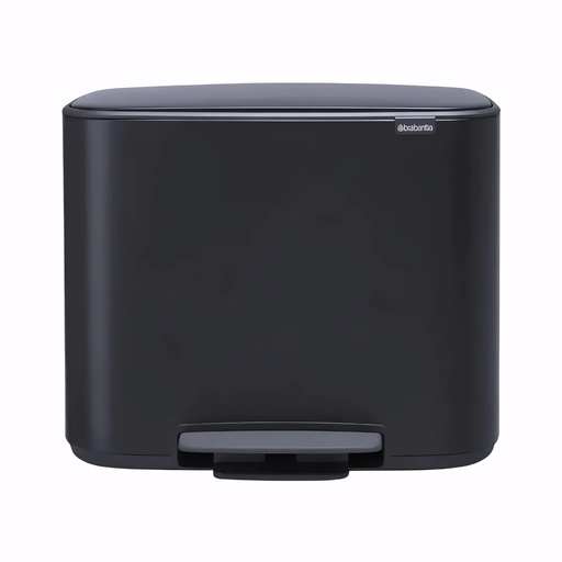 [4316110] Papelera para reciclaje en Acero inoxidable negro 3 cubiletes x 11 L cada uno